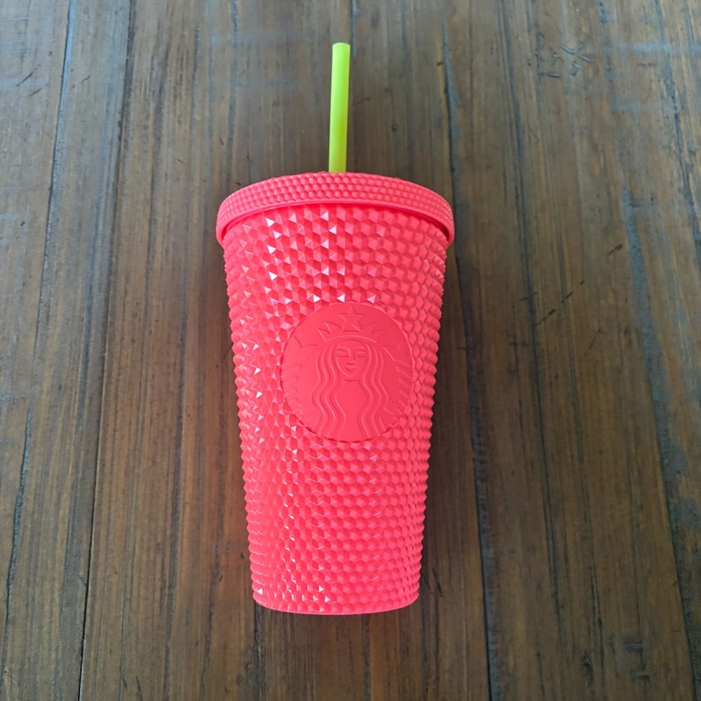 Starbucks 16 ounce Dragonfruit studded pink cold cup tumbler